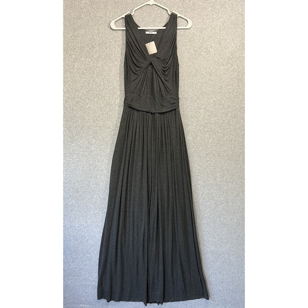 Anthropologie Bailey 44 NWT Charcoal Twist Front Maxi Dress Raw Hem Sleeveless M - Picture 2 of 6